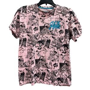 Hustle pink baseball-themed comic book print SZ M